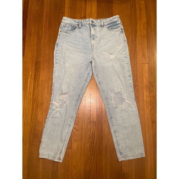 No Boundaries Distressed Ripped Cropped Mom Jeans 13‎ - Picture 1 of 7